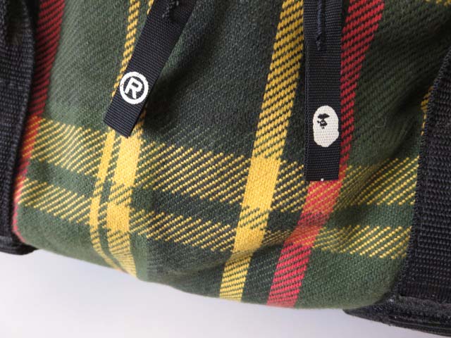 A BATHING APE ボストンバッグ ラブジェネチェック 赤系 A BATHING APE ボストンバッグ ラブジェネチェック 赤系