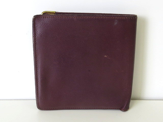 カルティエ Cartier 財布 二つ折り マストライン レザー ボルドー
