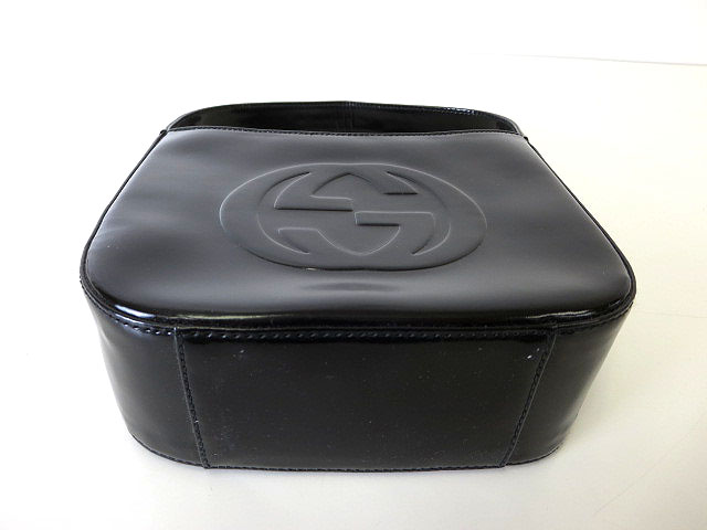 グッチ GUCCI バッグ ハンドバッグ パテント レザー GG ロゴ 黒  
