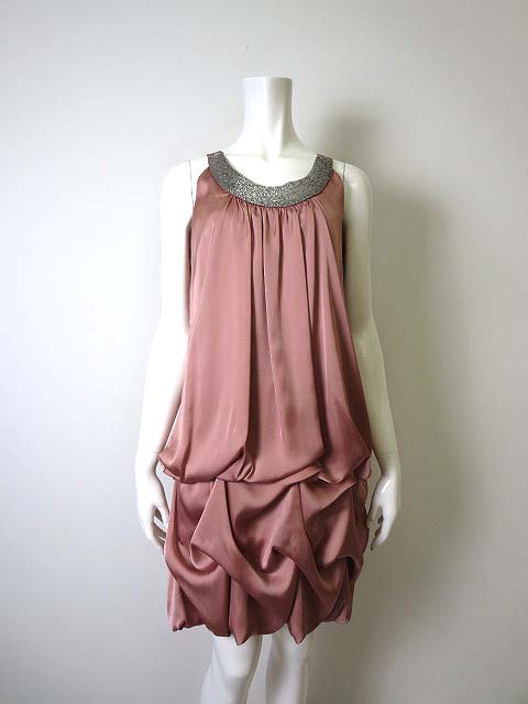 ストロベリーフィールズ Strawberry Fields ワンピース ドレス ビーズ 刺繍 フリル ドレープ M ピンク 二次会 披露宴 レディース 068 ベクトルパーク