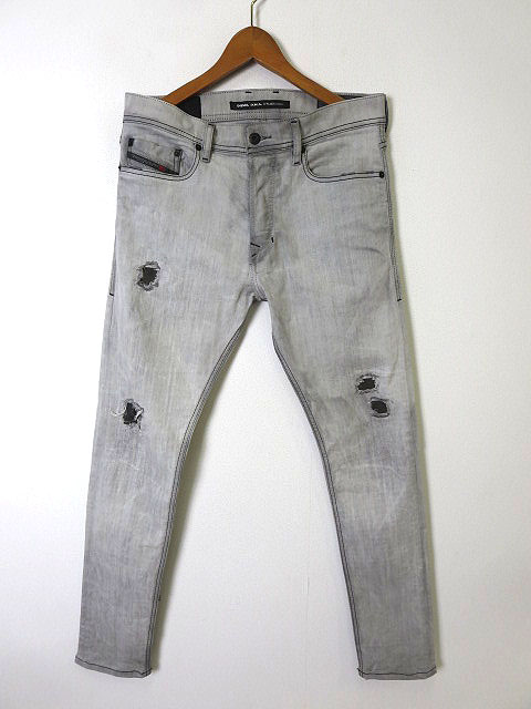 ディーゼル Diesel デニムパンツ ジーンズ Tepphar スリム キャロット ボタンフライ スキニー ストレッチ リペア加工 W29 グレー 16 国内正規品 レディース 068 ベクトルパーク