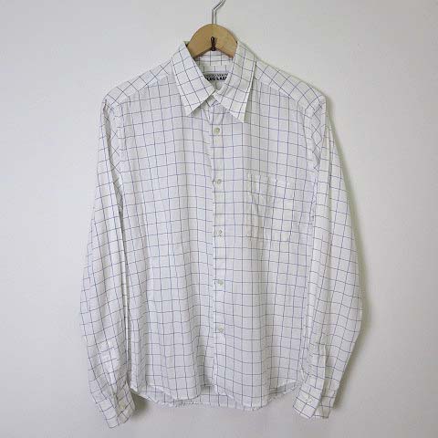 ユナイテッドアローズ United Arrows ブルーレーベル Blue Label シャツ ワイシャツ カジュアルシャツ 長袖 ブロックチェック M 白 ホワイト 青 ブルー メンズ 068 ベクトルパーク