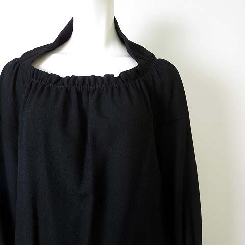 トリココムデギャルソン Tricot Comme Des Garcons ワンピース ロングワンピース ウール 長袖 ギャザー 変形 M 黒 ブラック Ad12 レディース 068 ベクトルパーク