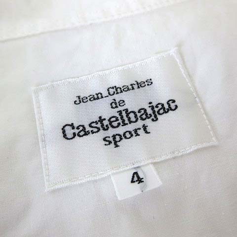 CASTELBAJAC◆長袖シャツ/4/コットン/WHT/ギンガムCK ３０％OFF 2025春夏新作 カステルバジャック 綿×麻 長袖