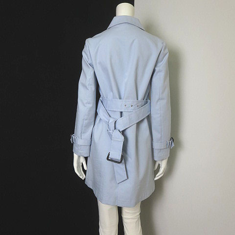 ダーマコレクション Dama Collection コート ステンカラーコート ベルト付 比翼ボタン 長袖 9 M 水色 紫 レディース 068 ベクトルパーク