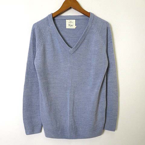 セポ Cepo ニット セーター 長袖 Vネック M 青 アイス ブルー レディース 068 ベクトルパーク セポ Cepo ニット セーター 長袖 Vネック M 青 アイス ブルー レディース 068 ベクトルパーク