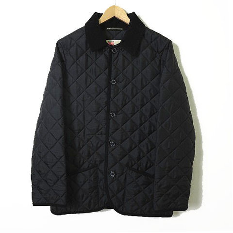 トラディショナルウェザーウェア Traditional Weatherwear ジャケット コート 中綿 キルティング ロゴ コーデュロイ 切り替え 長袖 40 L 黒 ブラック 国内正規品 メンズ 068 ベクトルパーク