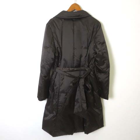 ダウン コート ダウンコート リボンベルト付 長袖 L 茶 ブラウン レディース 068 ベクトルパーク