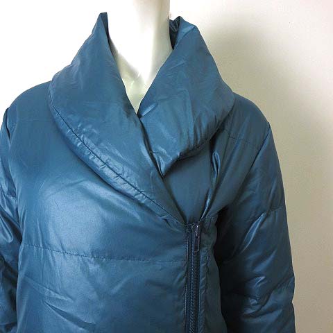 マーキュリーデュオ Mercuryduo ダウン ダウンコート ショールカラー ジップアップ ナイロン 長袖 F 青緑 ブルーグリーン レディース 068 ベクトルパーク