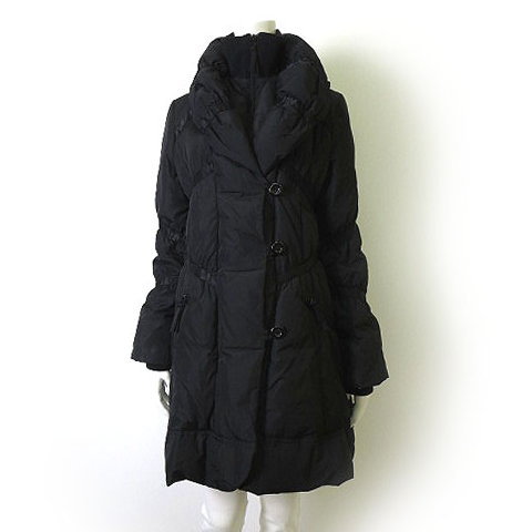 スナール エクストラ Snarl Extra ダウン ダウンコート ショール リブ ダブル カラー ジップアップ Aライン 長袖 38 M 黒 ブラック レディース 068 ベクトルパーク