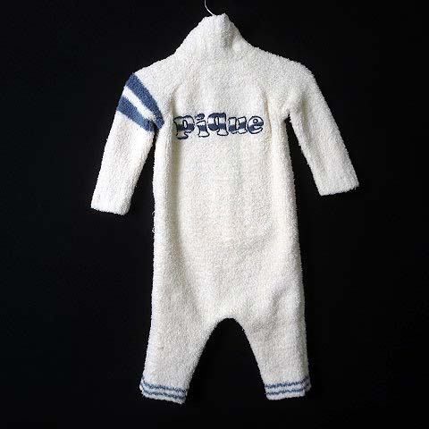 ジェラートピケ ベイビー キッズ Gelato Pique Baby Kids ロンパース つなぎ ボア ロゴ 刺繍 ライン ポケット 長袖 70 80 オフ白 ホワイト 水色 男の子 キッズ 068 ベクトルパーク