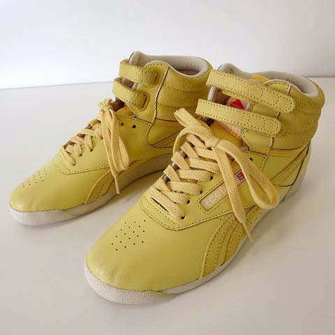 リーボック Reebok スニーカー シューズ ハイカット レザー 23 0cm 黄色 レモンイエロー くつ 靴 レディース 068 ベクトルパーク リーボック Reebok スニーカー シューズ ハイカット レザー 23 0cm 黄色 レモンイエロー くつ 靴 レディース 068 ベクトルパーク