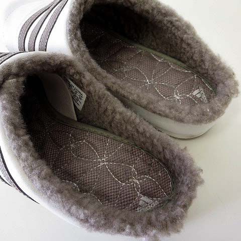 アディダス Adidas スニーカーサンダル スリッパ 裏ボア レザー 23 5cm 白 ホワイト グレー くつ 靴 レディース 068 ベクトルパーク