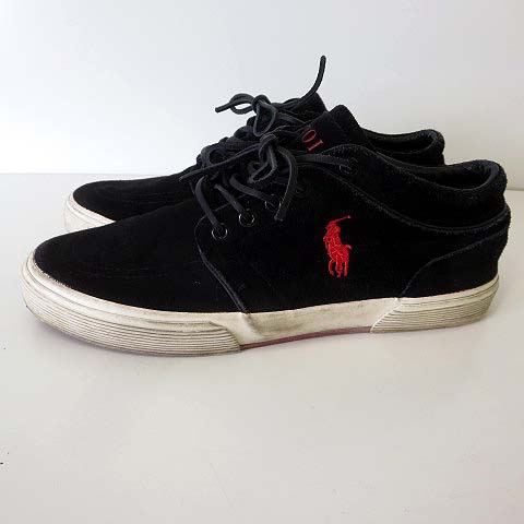 ポロ ラルフローレン Polo Ralph Lauren スニーカー レザーシューズ 本革 スエード レザー ビッグポニー ロゴ 刺繍 26 0cm 黒 ブラック 赤 Uk 7 くつ 靴 メンズ 068 ベクトルパーク