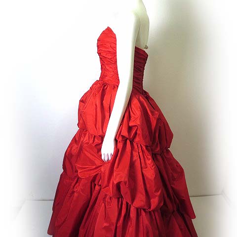 ユキトリイ Yuki Torii Felice Vita カラードレス パーティードレス カクテルドレス Aライン フリル ギャザー パニエ 9号 M 赤 レッド 謝恩会 発表会 コスプレ レディース 068 ベクトルパーク