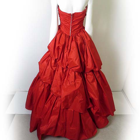ユキトリイ Yuki Torii Felice Vita カラードレス パーティードレス カクテルドレス Aライン フリル ギャザー パニエ 9号 M 赤 レッド 謝恩会 発表会 コスプレ レディース 068 ベクトルパーク