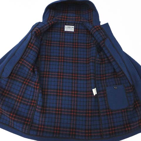 London Tradition ロンドントラディション コート ダッフルコート メルトン ウール 裏チェック柄 フード M 40 青 ブルー イングランド製 国内正規品 メンズ 068 ベクトルパーク