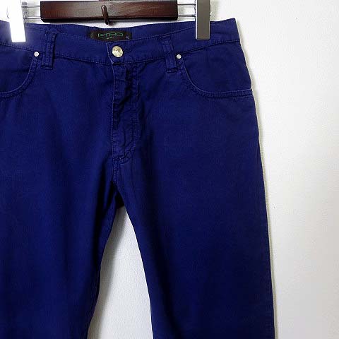 エトロ Etro パンツ カラーパンツ スラックス ストレッチ ロゴ 刺繍 M 30 紫 パープル メンズ 068 ベクトルパーク