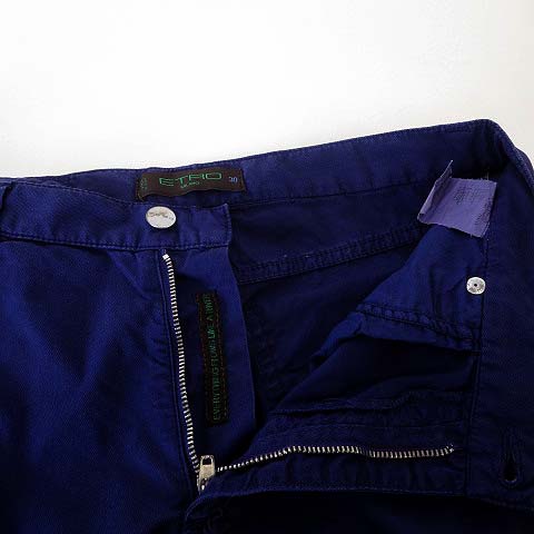 エトロ Etro パンツ カラーパンツ スラックス ストレッチ ロゴ 刺繍 M 30 紫 パープル メンズ 068 ベクトルパーク