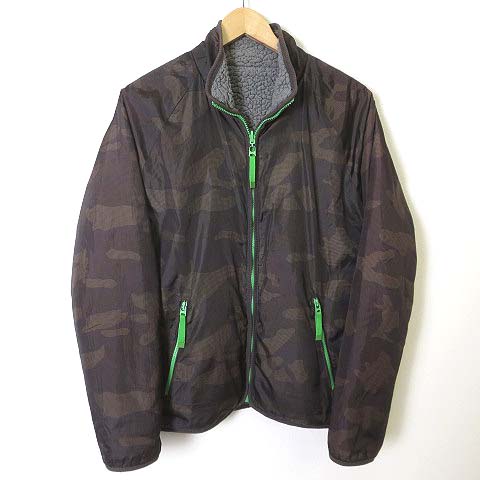 ザラマン Zara Man ジャケット ブルゾン リバーシブル ナイロン カモフラ 迷彩 ボア ジップアップ 配色 防寒 長袖 M 茶 ブラウン グレー メンズ 068 ベクトルパーク