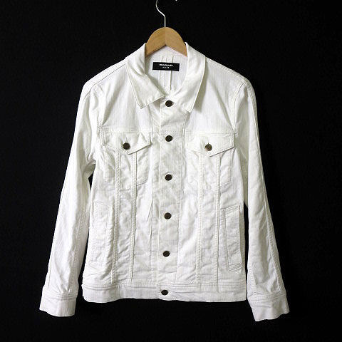 ウノピュウノウグァーレトレ 1piu1uguale3 Relax デニムジャケット ジージャン ホワイトデニム ストレッチ 長袖 L 白 ホワイト 志風音 メンズ 068 ベクトルパーク