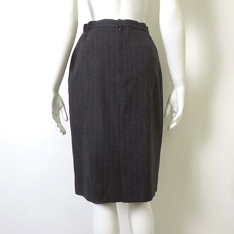 ウンガロ UNGARO solo donna スカート ウール 100％ ストライプ バック  