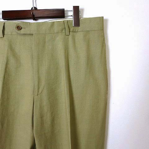 エルメス HERMES パンツ スラックス ワイド 麻 リネン ストレッチ XL 
