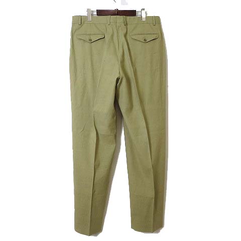 エルメス HERMES パンツ スラックス ワイド 麻 リネン ストレッチ XL 