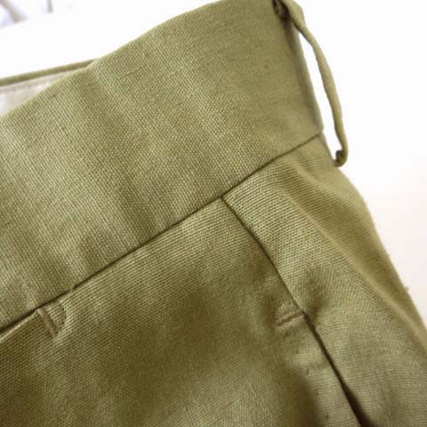 エルメス HERMES パンツ スラックス ワイド 麻 リネン ストレッチ XL 