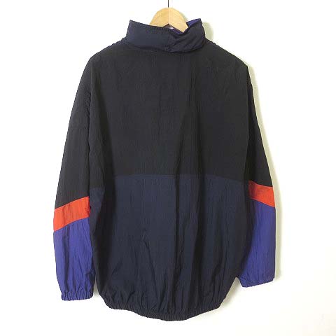 ジーユー Gu ジャケット ウインドブレーカー プルオーバー ナイロン ハーフ ジップアップ 配色 長袖 Xl 黒 ブラック 紺 ネイビー 大きいサイズ メンズ 068 ベクトルパーク