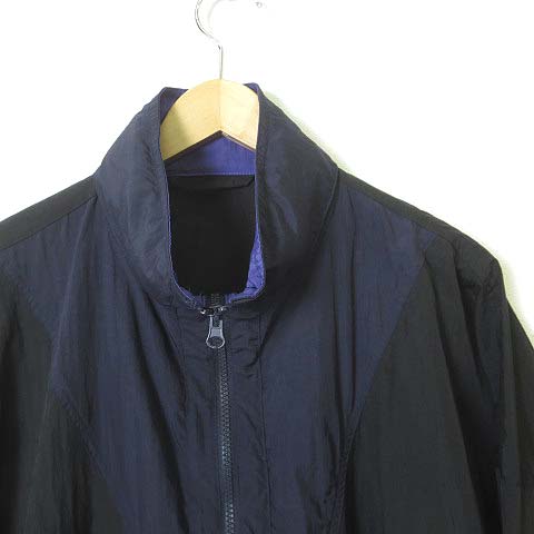 ジーユー Gu ジャケット ウインドブレーカー プルオーバー ナイロン ハーフ ジップアップ 配色 長袖 Xl 黒 ブラック 紺 ネイビー 大きいサイズ メンズ 068 ベクトルパーク