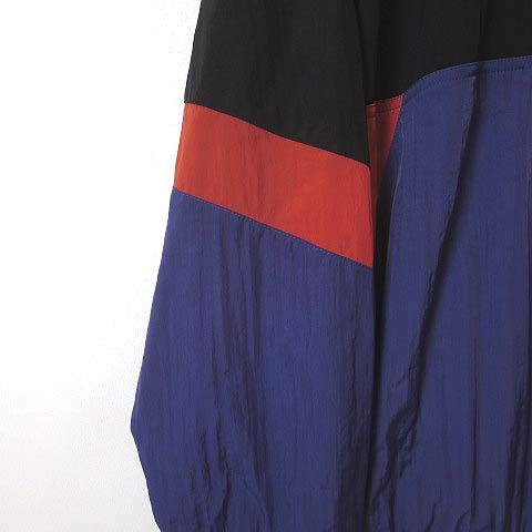 ジーユー Gu ジャケット ウインドブレーカー プルオーバー ナイロン ハーフ ジップアップ 配色 長袖 Xl 黒 ブラック 紺 ネイビー 大きいサイズ メンズ 068 ベクトルパーク