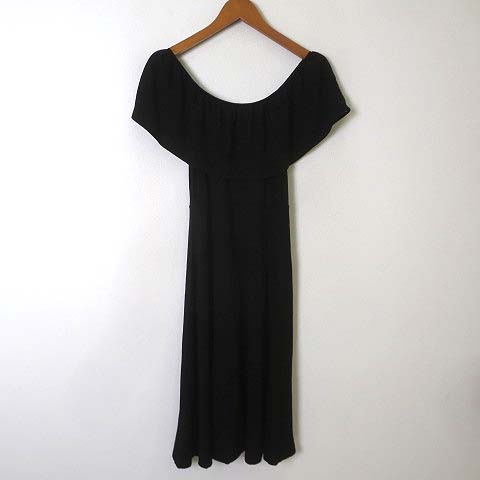 フォーエバー21 Forever21 ワンピース チュニック ミモレ丈 オフショルダー 半袖 フレア M 黒 ブラック レディース 068 ベクトルパーク