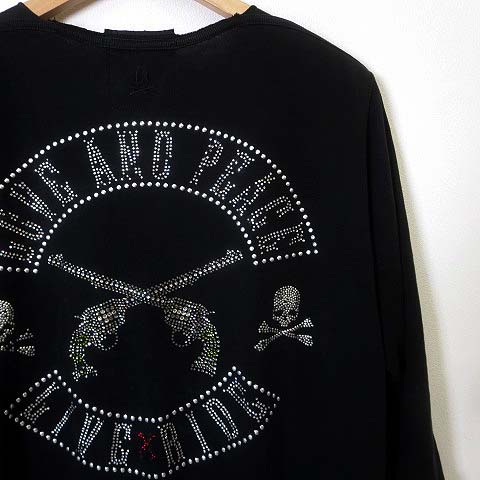 ロエン Roen Tシャツ カットソー 7分袖 スカル 髑髏 ガン ライン 