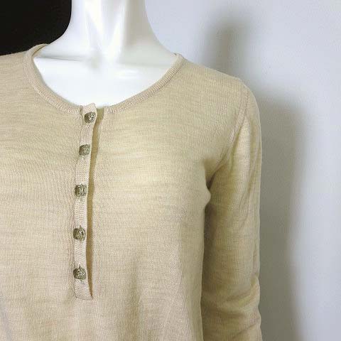 クロエ CHLOE ニット セーター ウール 長袖 ヘンリーネック S ベージュ  