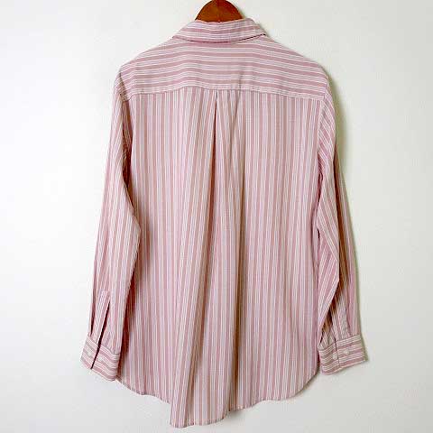 ユニクロ Uniqlo シャツ カジュアルシャツ ストライプ ストレッチ 長袖 M ピンク 白 ホワイト レディース 068 ベクトルパーク