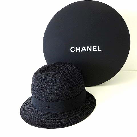 未使用品 シャネル CHANEL ハット ストローハット 帽子 ぼうし ココ 