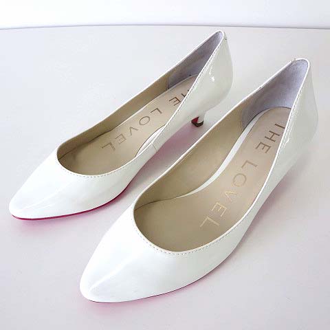 The Lovel ブライダルシューズ パンプス ウエディング ローヒール エナメル レザー 23 0 パールホワイト 白 赤 結婚式 くつ 靴 シューズ レディース 068 ベクトルパーク