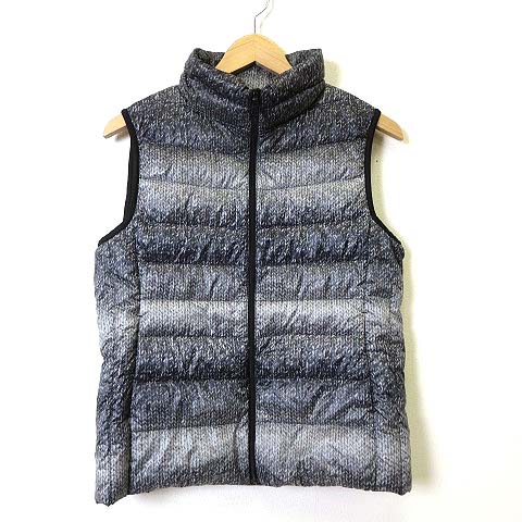 ユニクロ Uniqlo ダウン ベスト ウルトラライトダウン ニット柄 インナーダウン ジップアップ ノースリーブ L 黒 ブラック グレー 美品 レディース 068 ベクトルパーク ユニクロ Uniqlo ダウン ベスト ウルトラライトダウン ニット柄 インナーダウン ジップアップ ノースリーブ L 黒 ブラック グレー 美品 レディース 068 ベクトルパーク