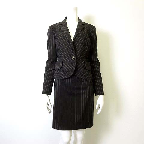 ジャストカヴァリ Just Cavalli スカートスーツ 上下 セットアップ ストライプ柄 イタリア製 M 40 チャコールグレー 長袖 ジャケット スカート レディース 068 ベクトルパーク ジャストカヴァリ Just Cavalli スカートスーツ 上下 セットアップ ストライプ柄 イタリア製 M 40 チャコールグレー 長袖 ジャケット スカート レディース 068 ベクトルパーク