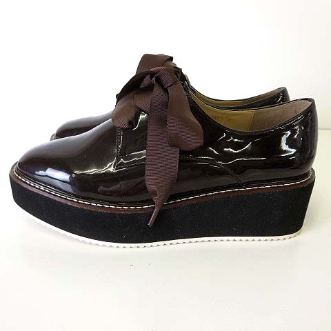 オリエンタルトラフィック Oriental Traffic アースミュージック エコロジー Earth Music Ecology コラボ シューズ 厚底 オックスフォードシューズ エナメル リボン L 24 0 Cm ダークブラウン こげ茶色 くつ 靴 レディース 068 ベクトルパーク