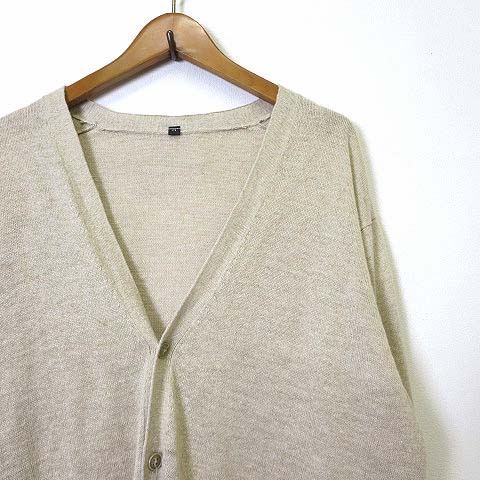 無印良品 良品計画 カーディガン サマー ニット リネン 麻 100 長袖 M 杢 ベージュ メンズ 068 ベクトルパーク
