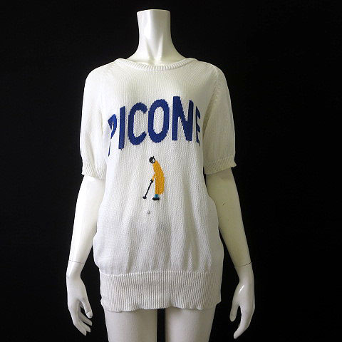 ピッコーネ PICONE ニット サマー セーター ロゴ ゴルフ コットン 半袖 