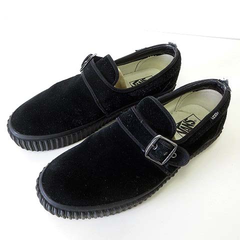 バンズ Vans スリッポン スニーカー シューズ 本革 スエード レザー 28 0cm 黒 ブラック くつ 靴 レア 希少 メンズ 068 ベクトルパーク