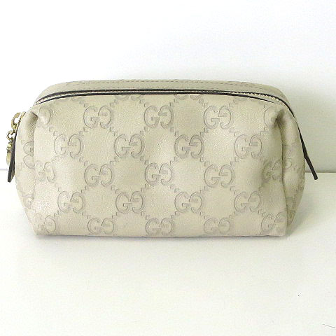 グッチ GUCCI ポーチ コスメ 化粧ポーチ シマ レザー GG ロゴ ハート  