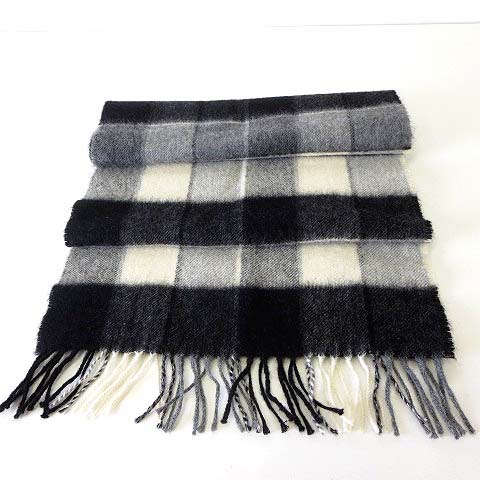 ジョンストンズオブエルガン Johnstons Of Elgin マフラー ストール カシミヤ ウール チェック柄 グレー 黒 ブラック 白 ホワイト 英国製 メンズ レディース 068 ベクトルパーク