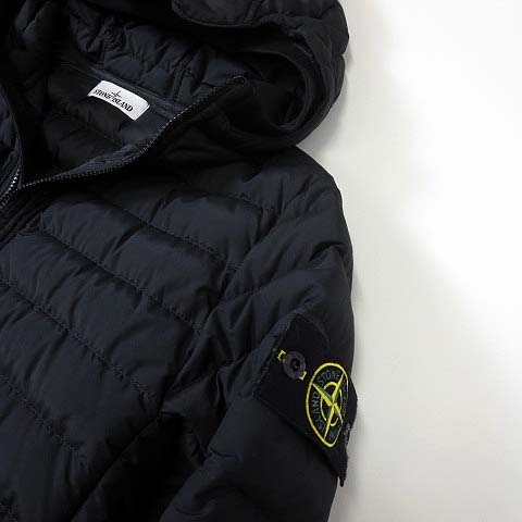 ストーンアイランド Stone Island 22aw ダウンジャケット フード ジップアップ ロゴ 刺繍 M 黒 ブラック 国内正規品 美品 V0029 メンズ 068 ベクトルパーク
