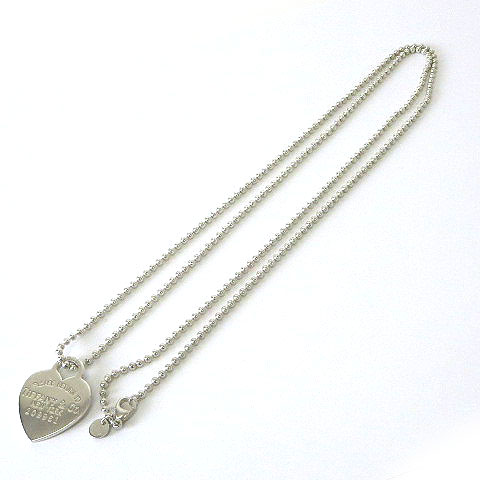 美品】ティファニー ハートタグ ボールチェーン ロングネックレス SV925 Tiffany リターントゥティファニー ハートタグロングボールチェーン