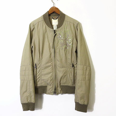 ディーゼル DIESEL ジャケット ブルゾン ロゴ 花柄 ラインストーン 