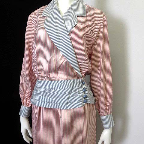 最終価格！【ランバン】カシュクールワンピース38◇日本製美品◇結婚式パーティ◎ ランバン LANVIN ワンピース ヴィンテージ カシュクール 絹